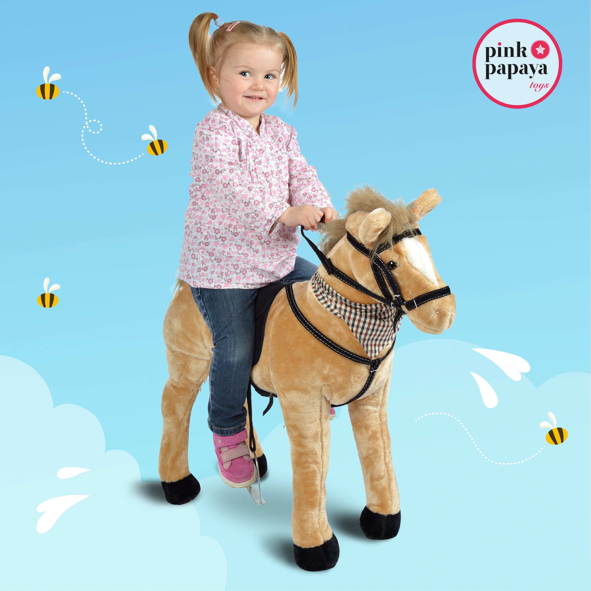 Spielpferd zum Reiten - Stehpferd MARY 75 cm