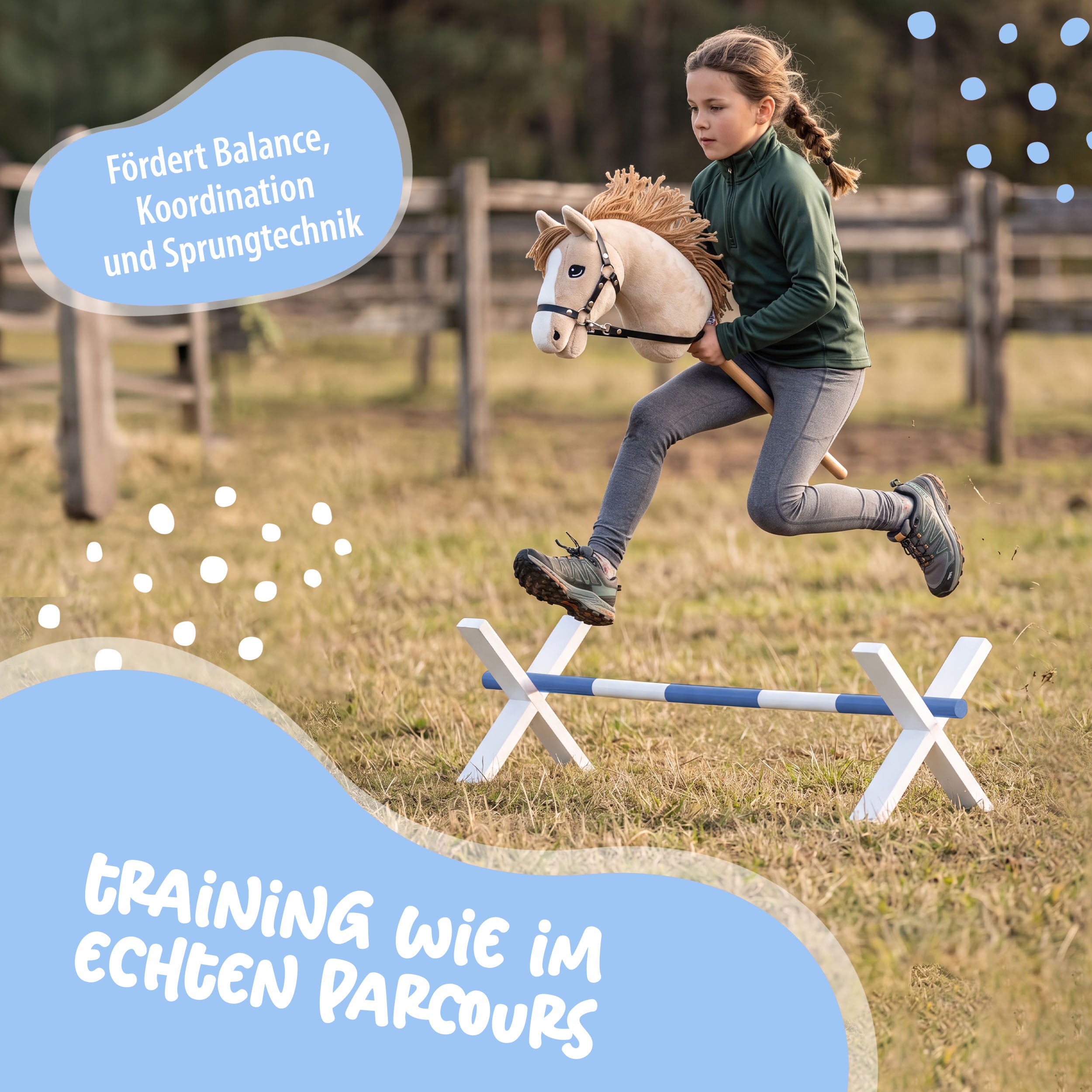 Cavaletti Hobby Horse - Obstacles pour Hobby Horsing - Bleu