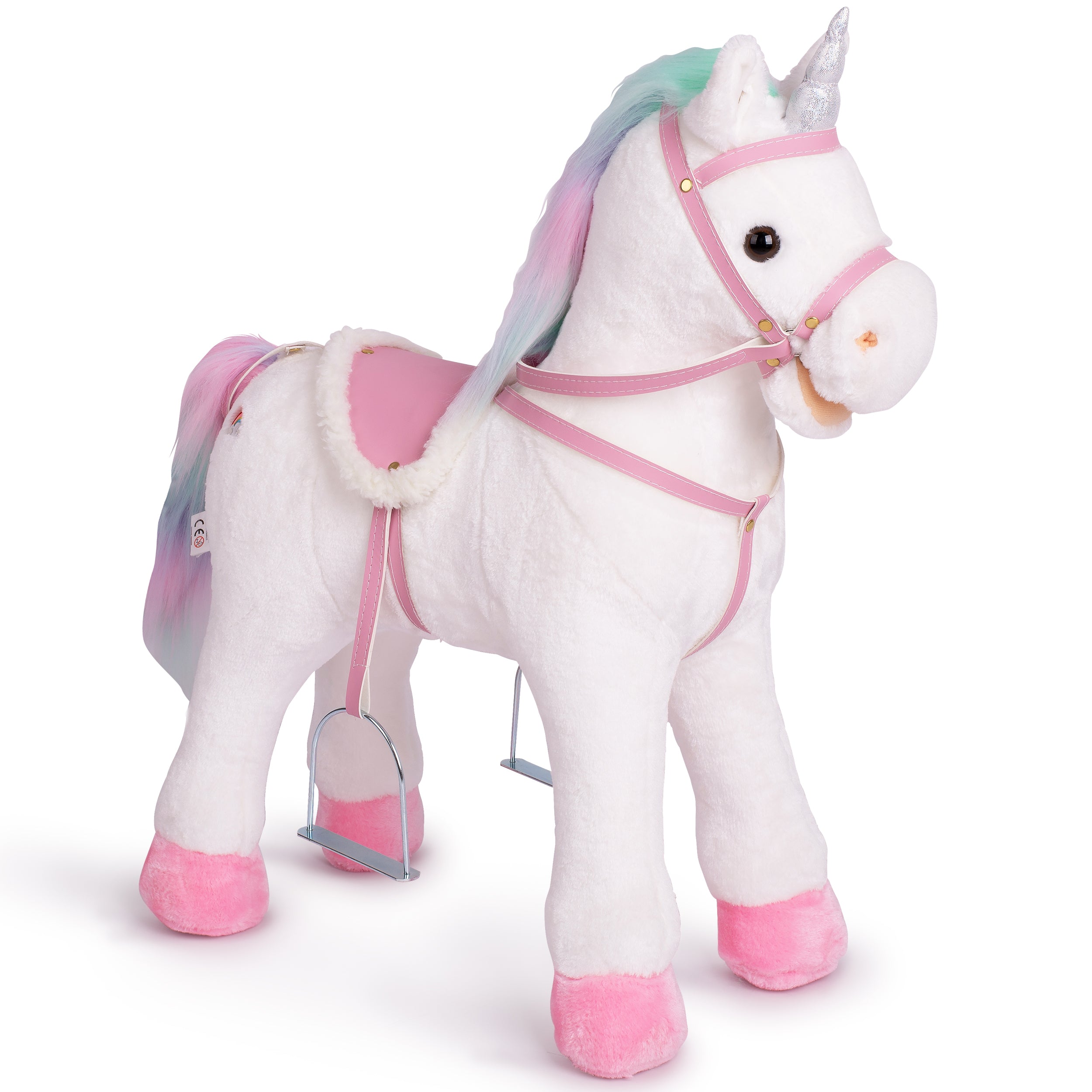Pink Papaya Stehpferd zum draufsitzen 60cm Spielpferd mit Sound - Rainbow Rainbow, 60 cm