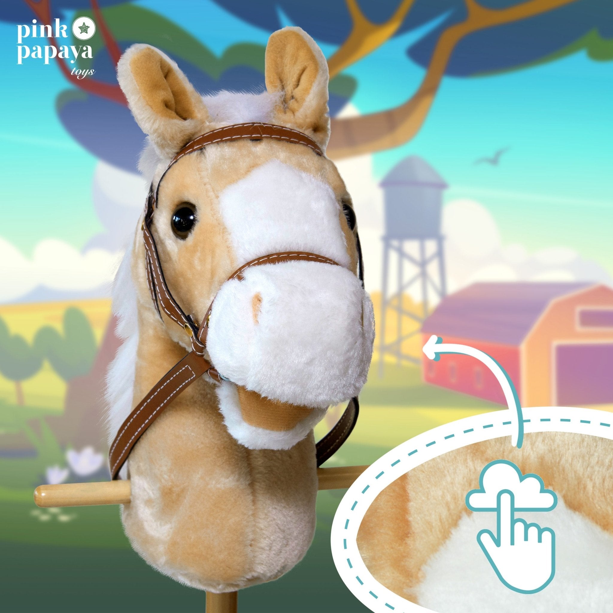 Steckenpferd GOLDY, mit Soundeffekten Goldy