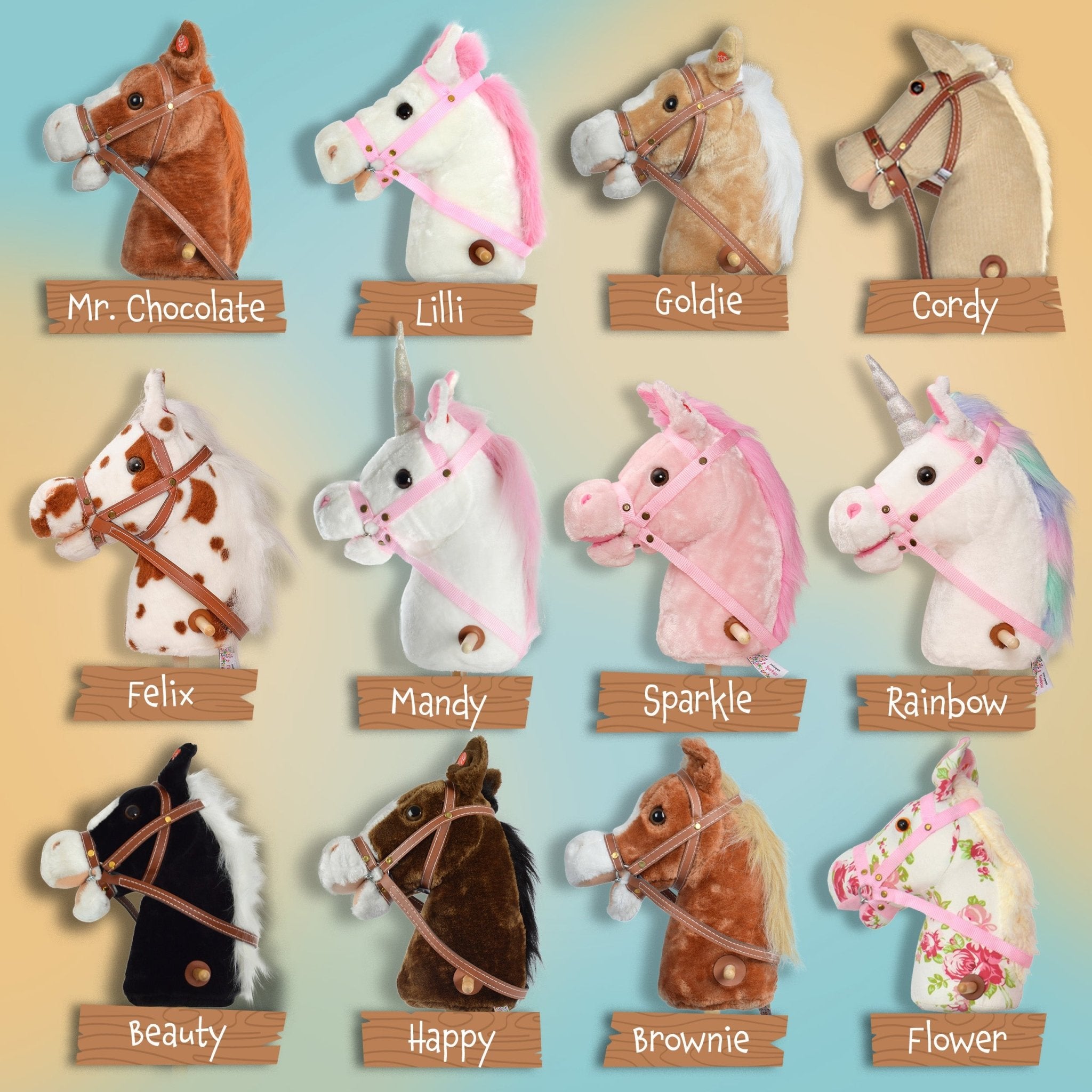 Steckenpferd, Rainbow, Einhorn mit Soundeffekten