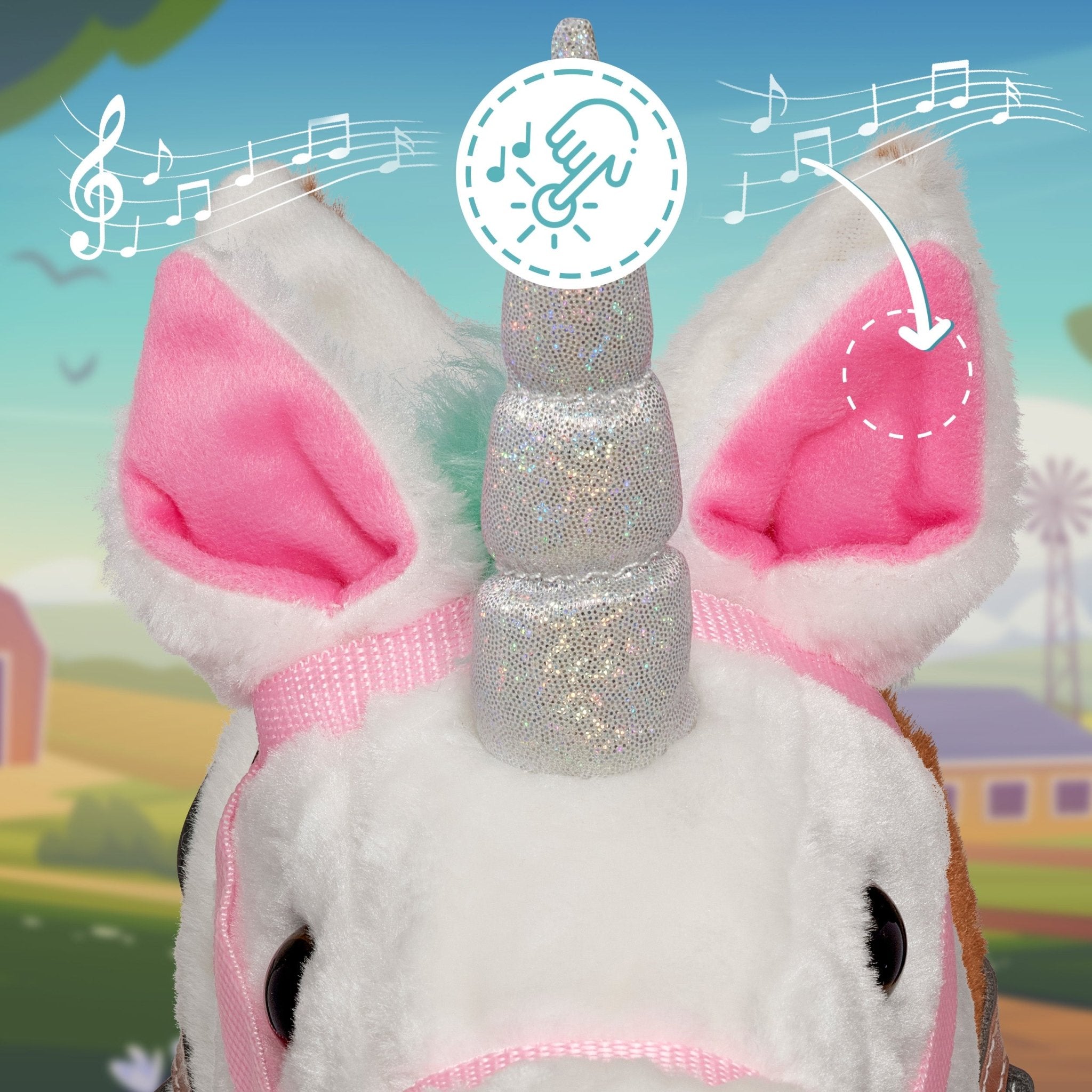 Steckenpferd, Rainbow, Einhorn mit Soundeffekten