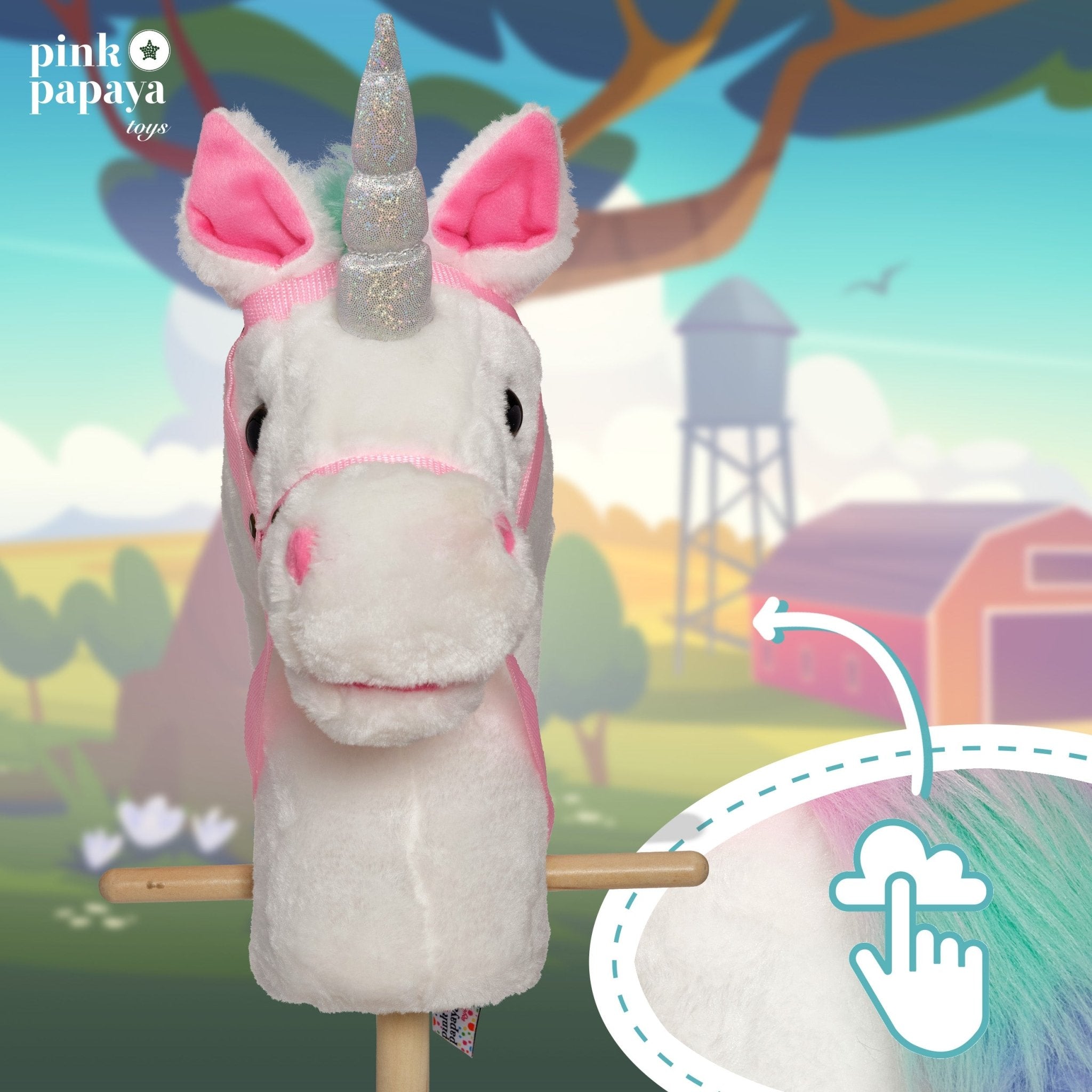 Steckenpferd, Rainbow, Einhorn mit Soundeffekten