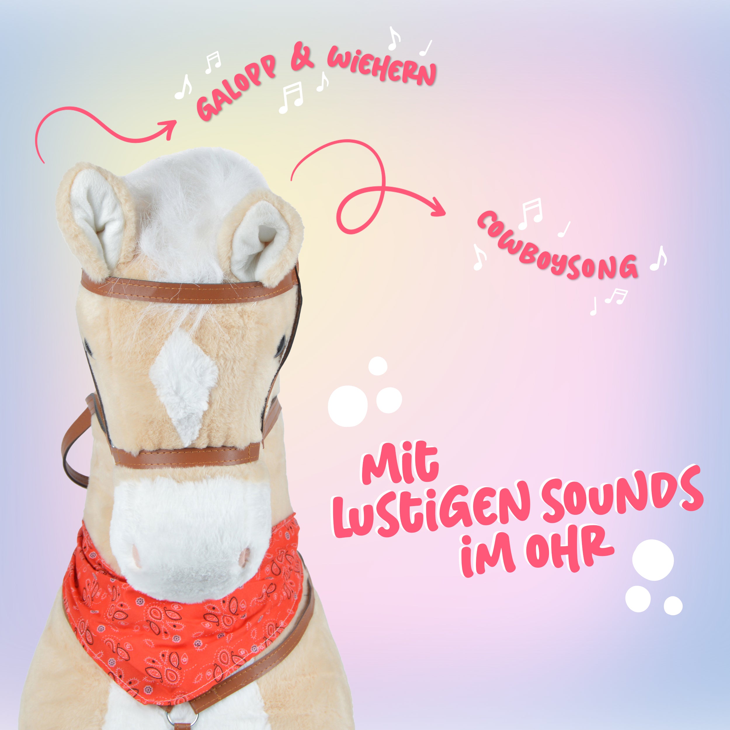 Spielpferd zum Reiten - Stehpferd GIANT STERNCHEN 125 cm