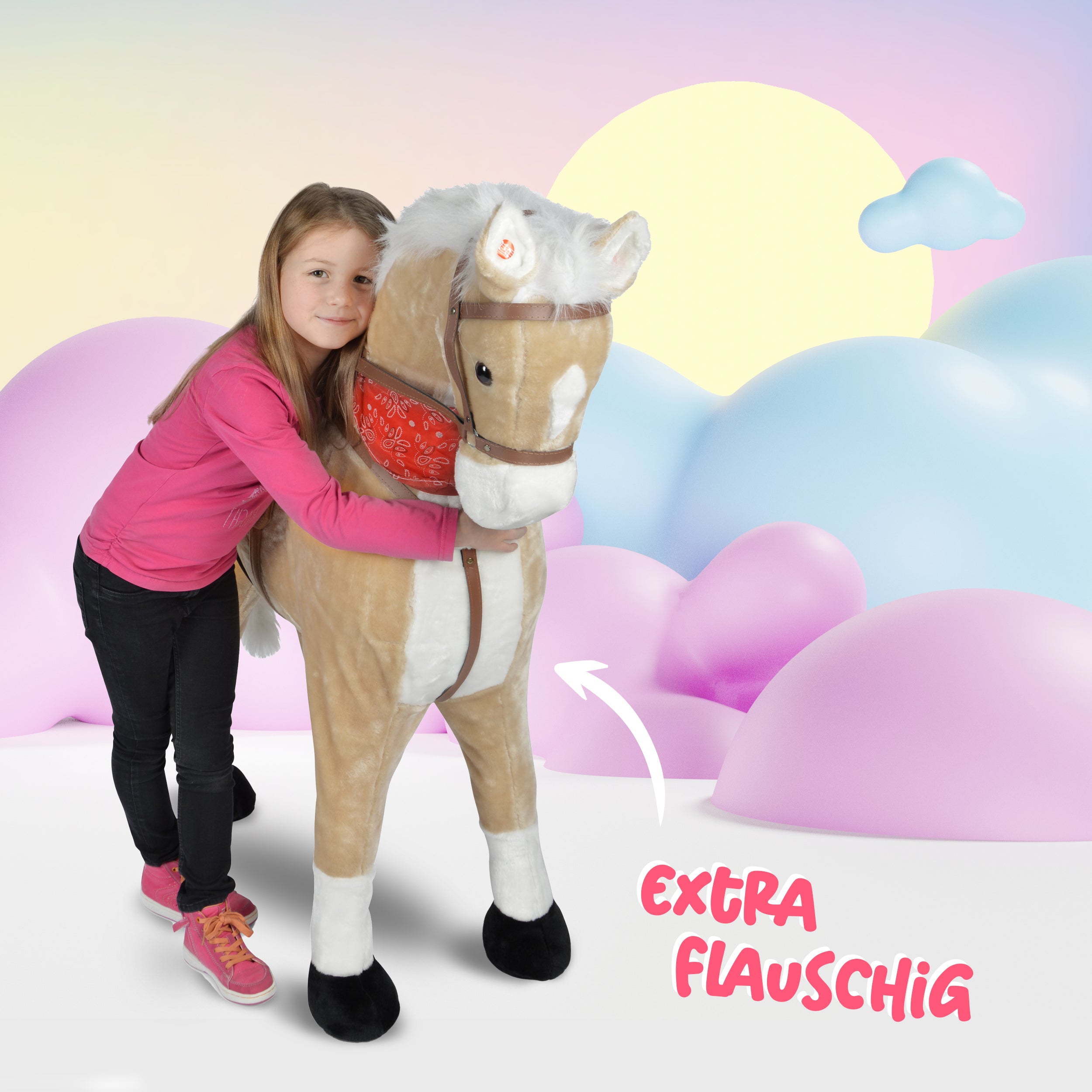 Spielpferd zum Reiten - Stehpferd GIANT STERNCHEN 125 cm