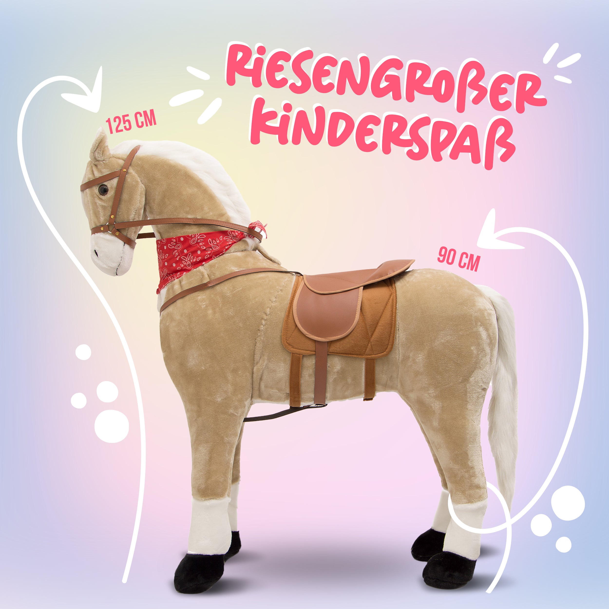 Spielpferd zum Reiten - Stehpferd GIANT STERNCHEN 125 cm