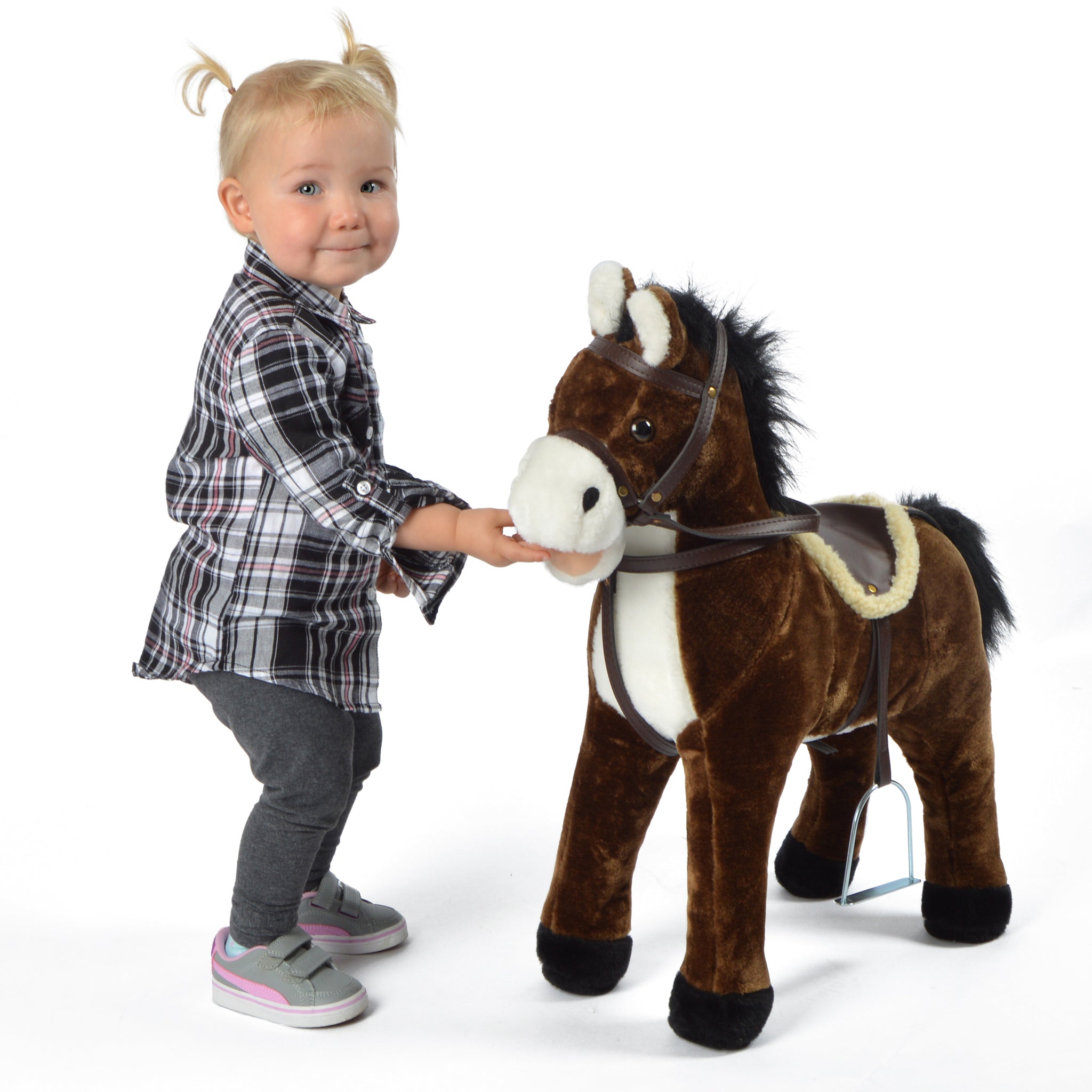 Pink Papaya Stehpferd zum draufsitzen 60cm Spielpferd mit Sound - Timm