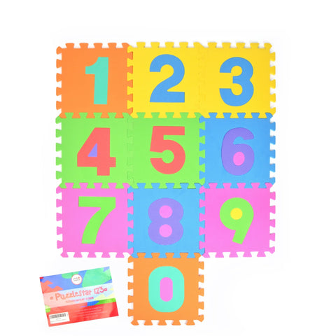 EVA Puzzlematte "Puzzlestar 123" 10 Felder (0-9, ohne Rand) - Pink Papaya Toys