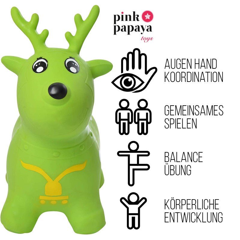 Pink Papaya Hüpftier Reh Grün - Enzo