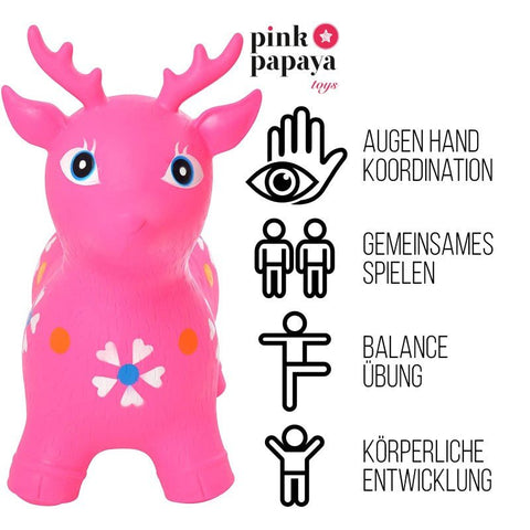 Pink Papaya Hüpftier Reh Pink - Daisy - Pink Papaya Toys