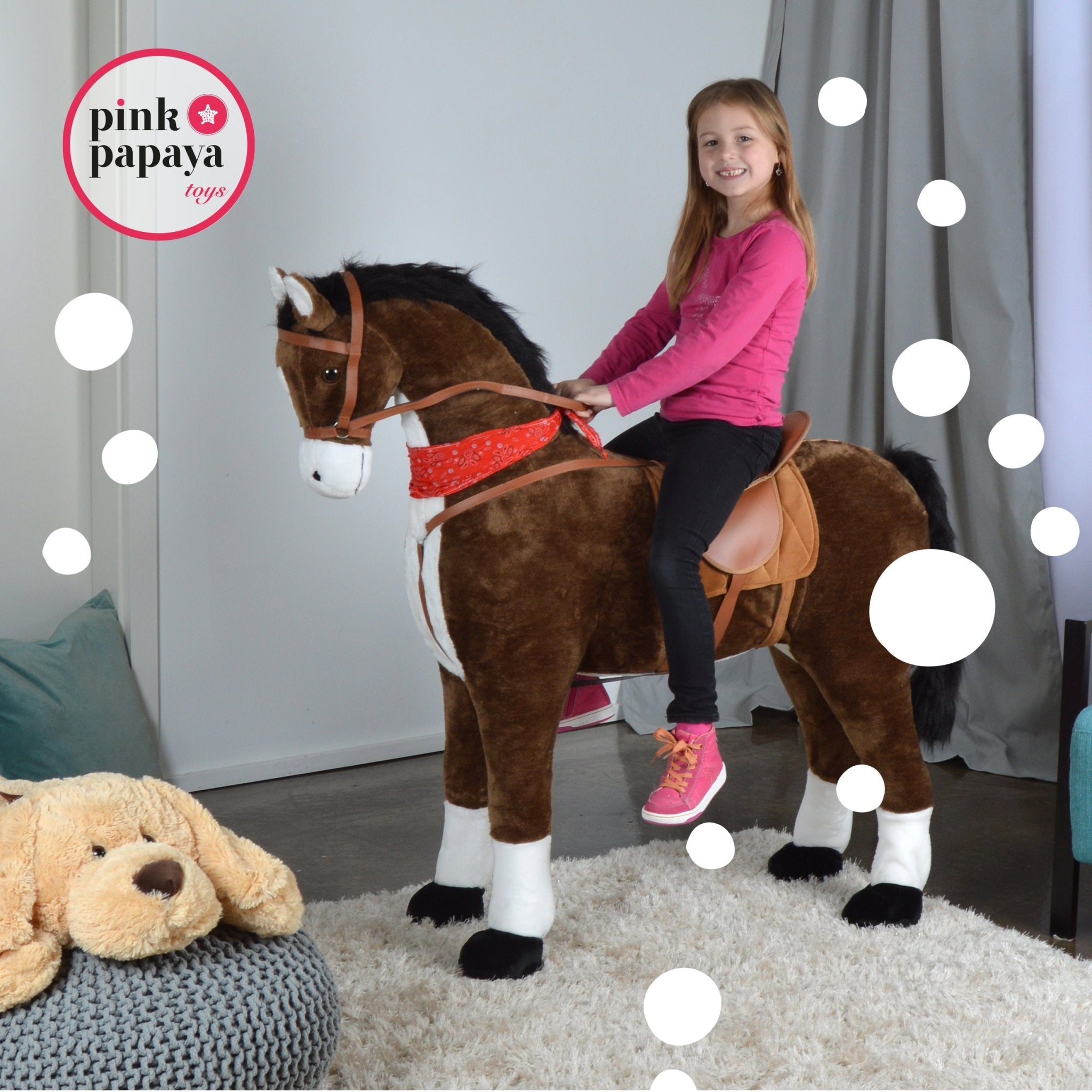 Spielpferd zum Reiten - Stehpferd GIANT HERKULES 125 cm