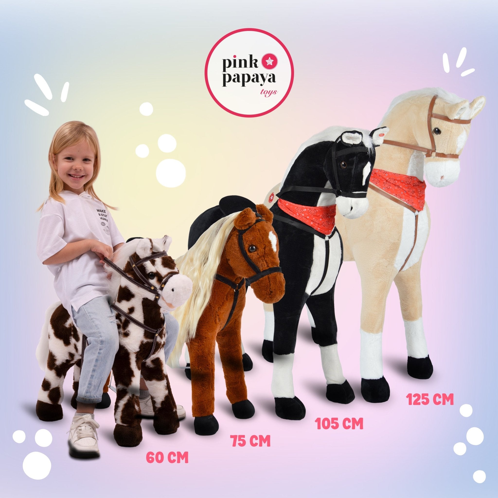 Spielpferd zum Reiten - Stehpferd GIANT LUNA 125 cm