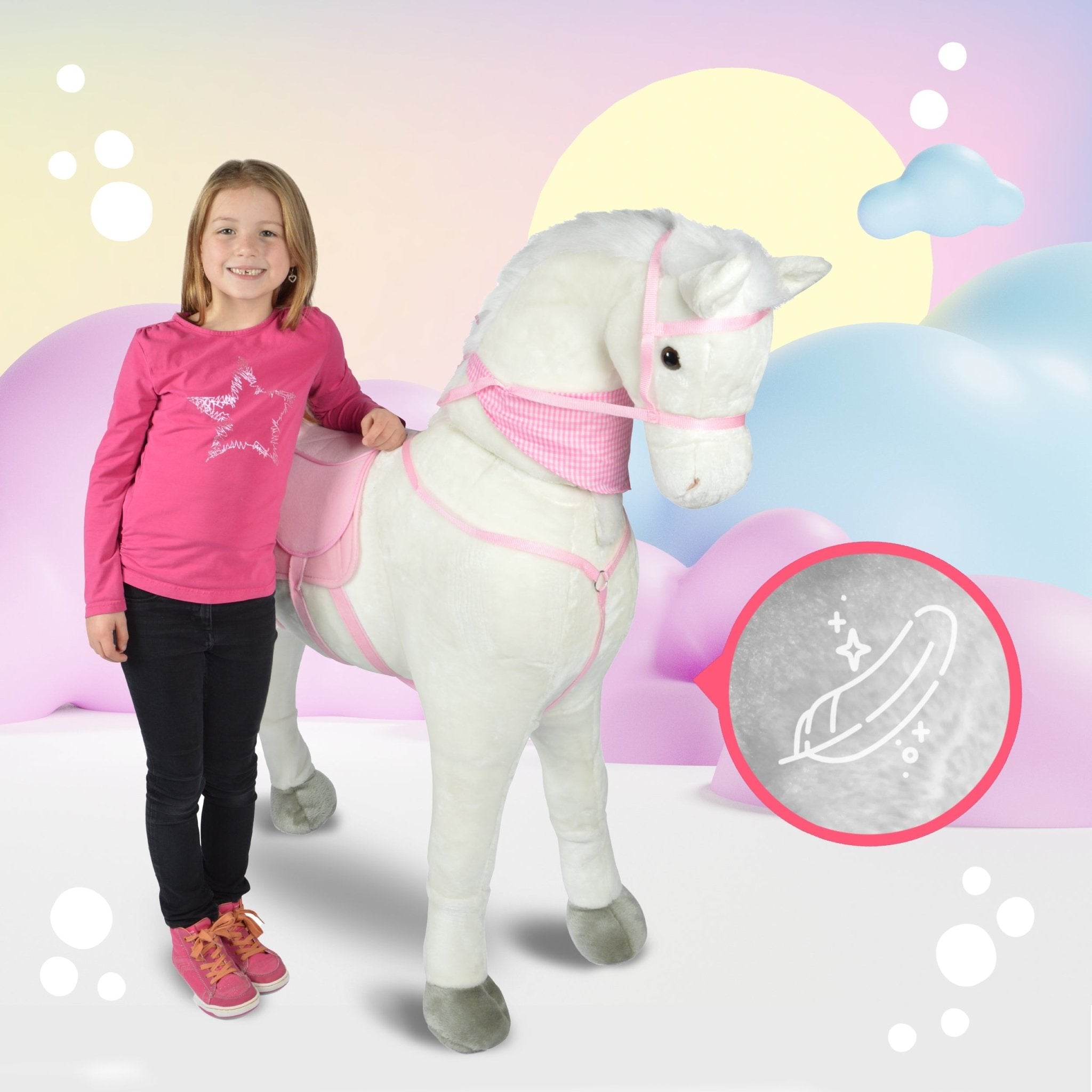 Spielpferd zum Reiten - Stehpferd GIANT LUNA 125 cm