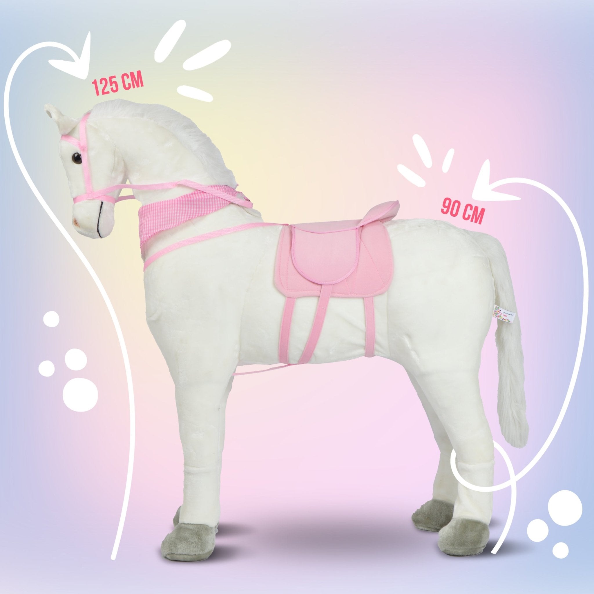 Spielpferd zum Reiten - Stehpferd GIANT LUNA 125 cm