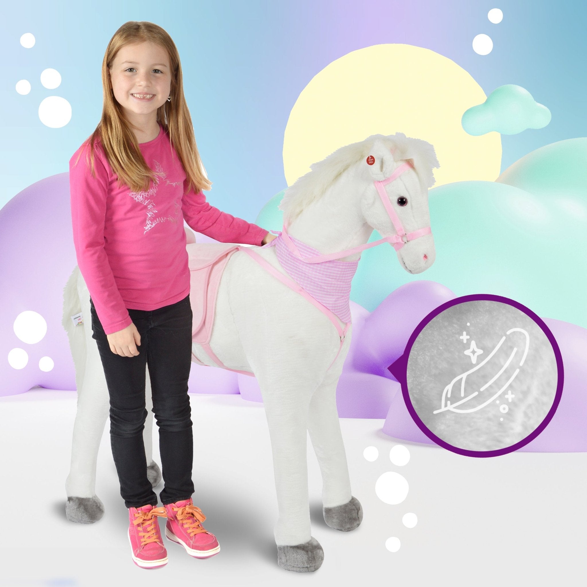 Spielpferd zum Reiten - XXL Stehpferd LUNA 105 cm