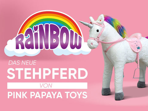 75 cm Regenbogen - Einhorn - erhältlich ab 05-2023 - Pink Papaya Toys