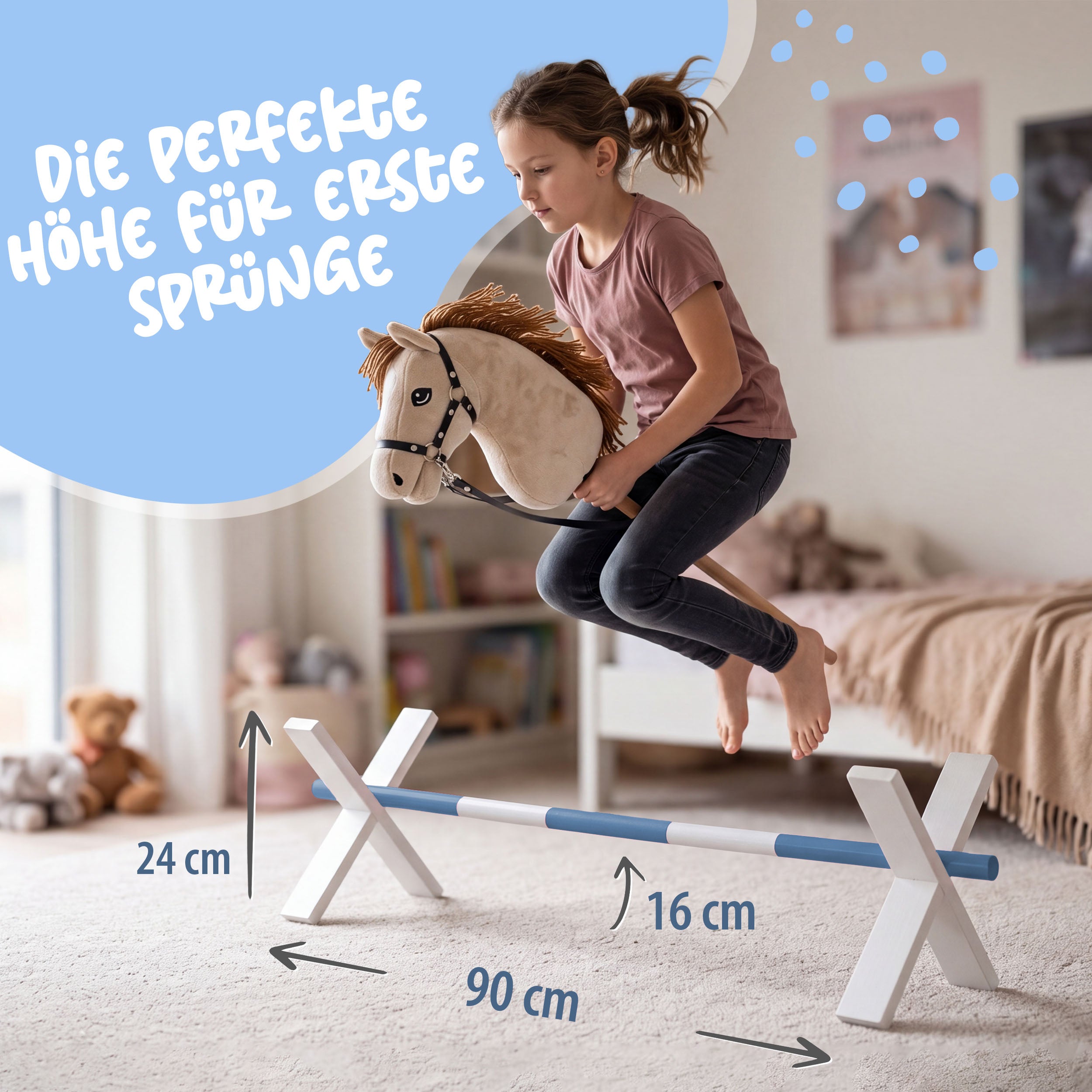 Cavaletti Hobby Horse - Obstacles pour Hobby Horsing - Bleu