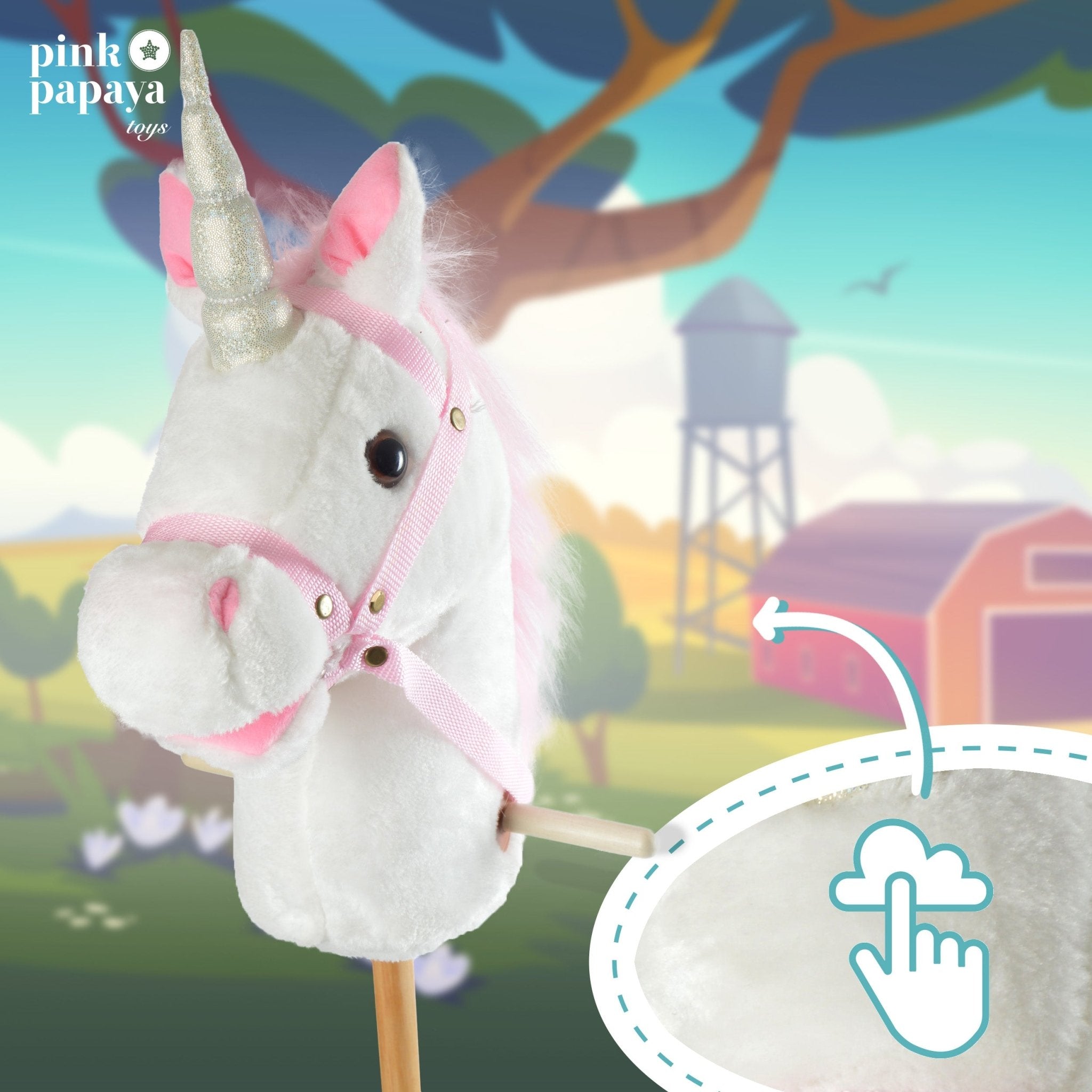 Steckenpferd Einhorn MANDY, mit Soundeffekten