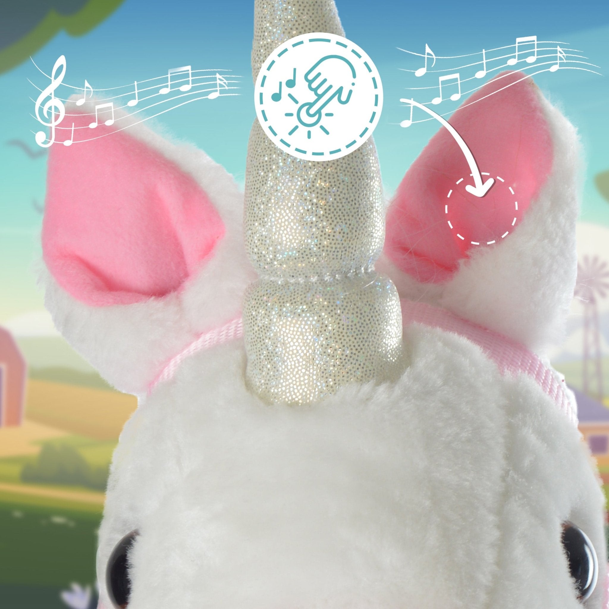 Steckenpferd Einhorn MANDY, mit Soundeffekten