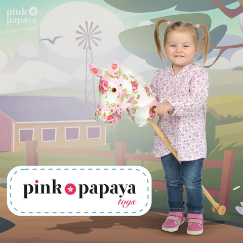 Steckenpferd FLOWER, mit Soundeffekten - Pink Papaya Toys