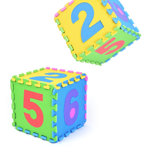 EVA Puzzlematte "Puzzlestar 123" 10 Felder (0-9, ohne Rand) - Pink Papaya Toys