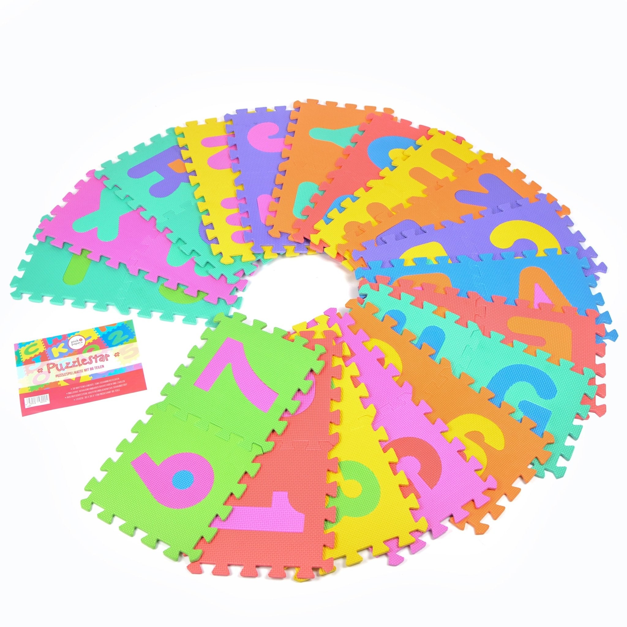 EVA Puzzlematte "Puzzlestar 123 - ABC" 36 Felder (A-Z&0-9 ohne Rand)