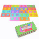 EVA Puzzlematte "Puzzlestar 123 - ABC" 36 Felder (A-Z&0-9 ohne Rand) - Pink Papaya Toys