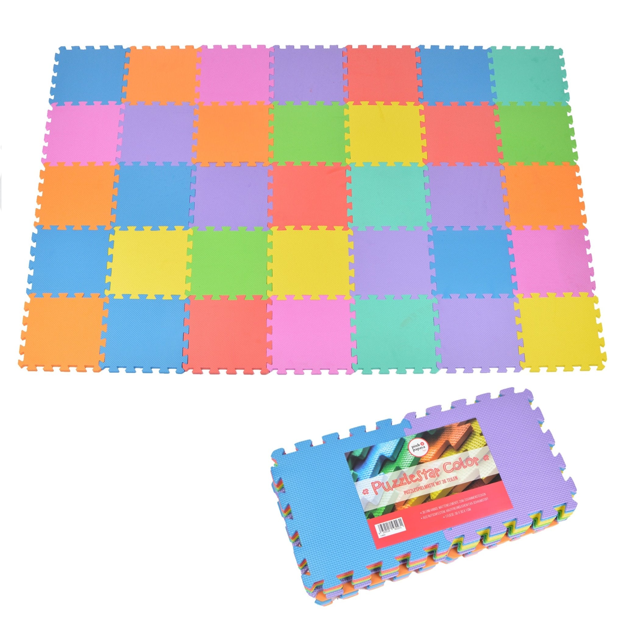 EVA Puzzlematte "Puzzlestar Color" 36 Felder (ohne Buchstaben/Zahlen)