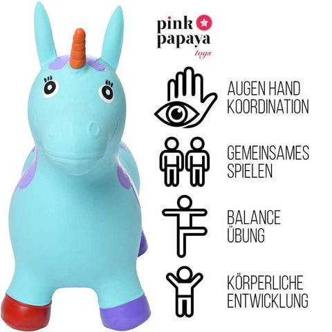 Pink Papaya Hüpftier Einhorn Blau - Bobby - Pink Papaya Toys