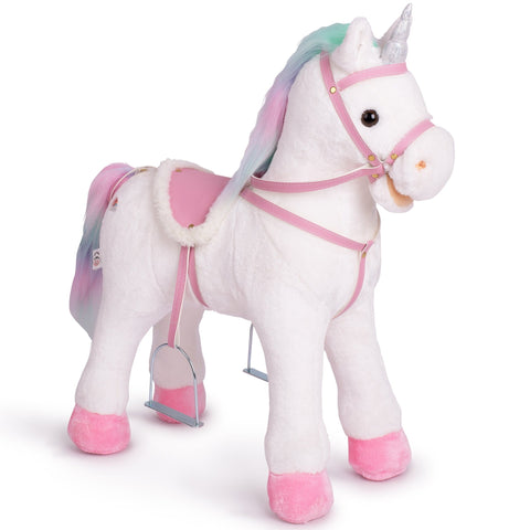Pink Papaya Stehpferd zum draufsitzen 60cm Spielpferd mit Sound - Rainbow - Pink Papaya Toys
