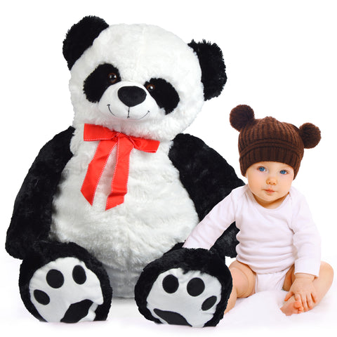 Ours en peluche / panda Pan Tao, ours en peluche XXL de 100 cm en noir et blanc