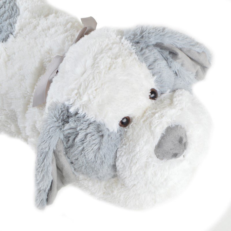 Riesen-Hund Lou, 100cm XXL Kuscheltier in weiß/grau