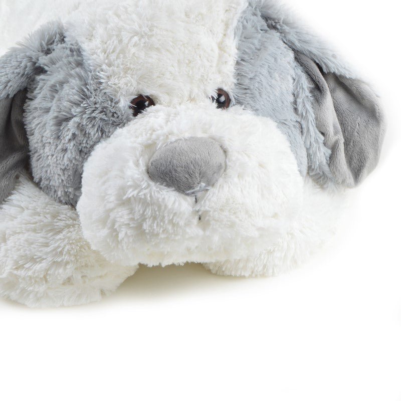 Riesen-Hund Lou, 100cm XXL Kuscheltier in weiß/grau