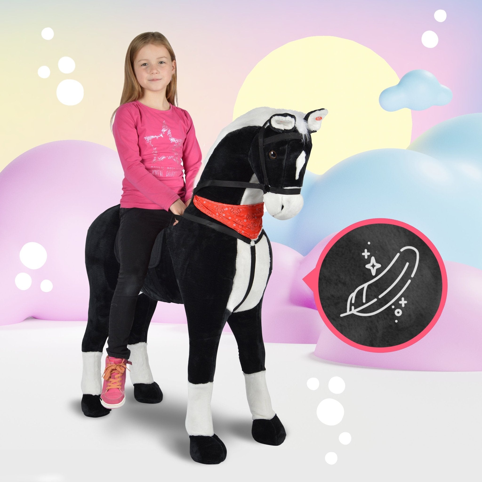 Spielpferd zum Reiten - Stehpferd GIANT AMADEUS 125 cm