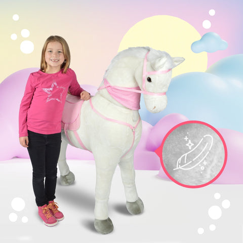 Spielpferd zum Reiten - Stehpferd GIANT LUNA 125 cm - Pink Papaya Toys