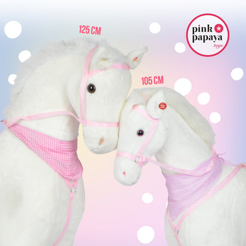 Spielpferd zum Reiten - Stehpferd GIANT LUNA 125 cm - Pink Papaya Toys