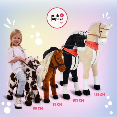 Spielpferd zum Reiten - Stehpferd GIANT MAX 125 cm - Pink Papaya Toys