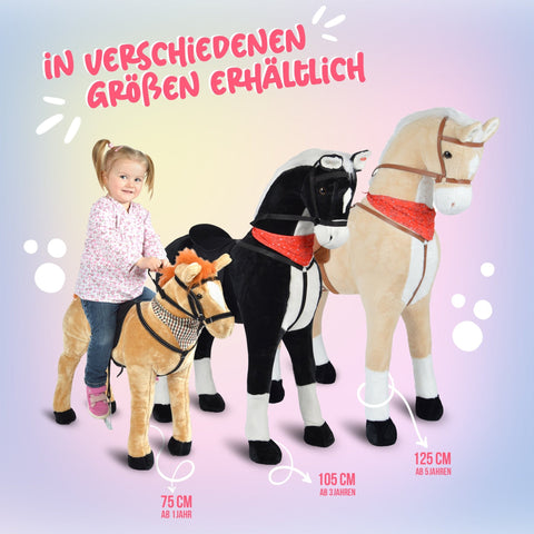 Spielpferd zum Reiten - Stehpferd GIANT STERNCHEN 125 cm - Pink Papaya Toys