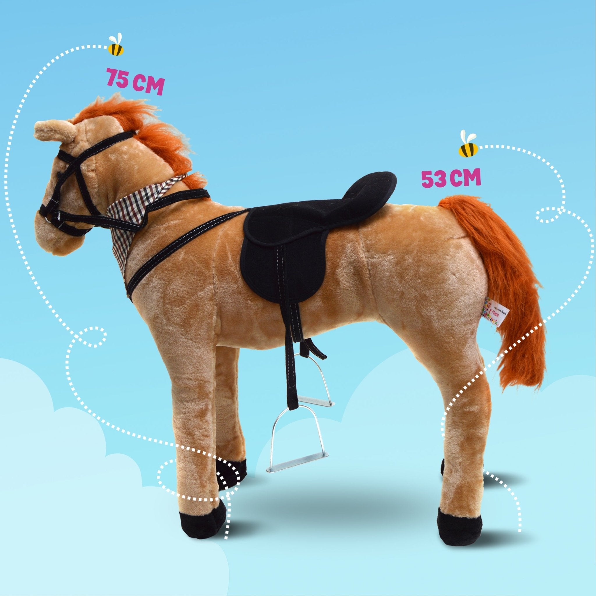 Spielpferd zum Reiten - Stehpferd MARIE 75 cm
