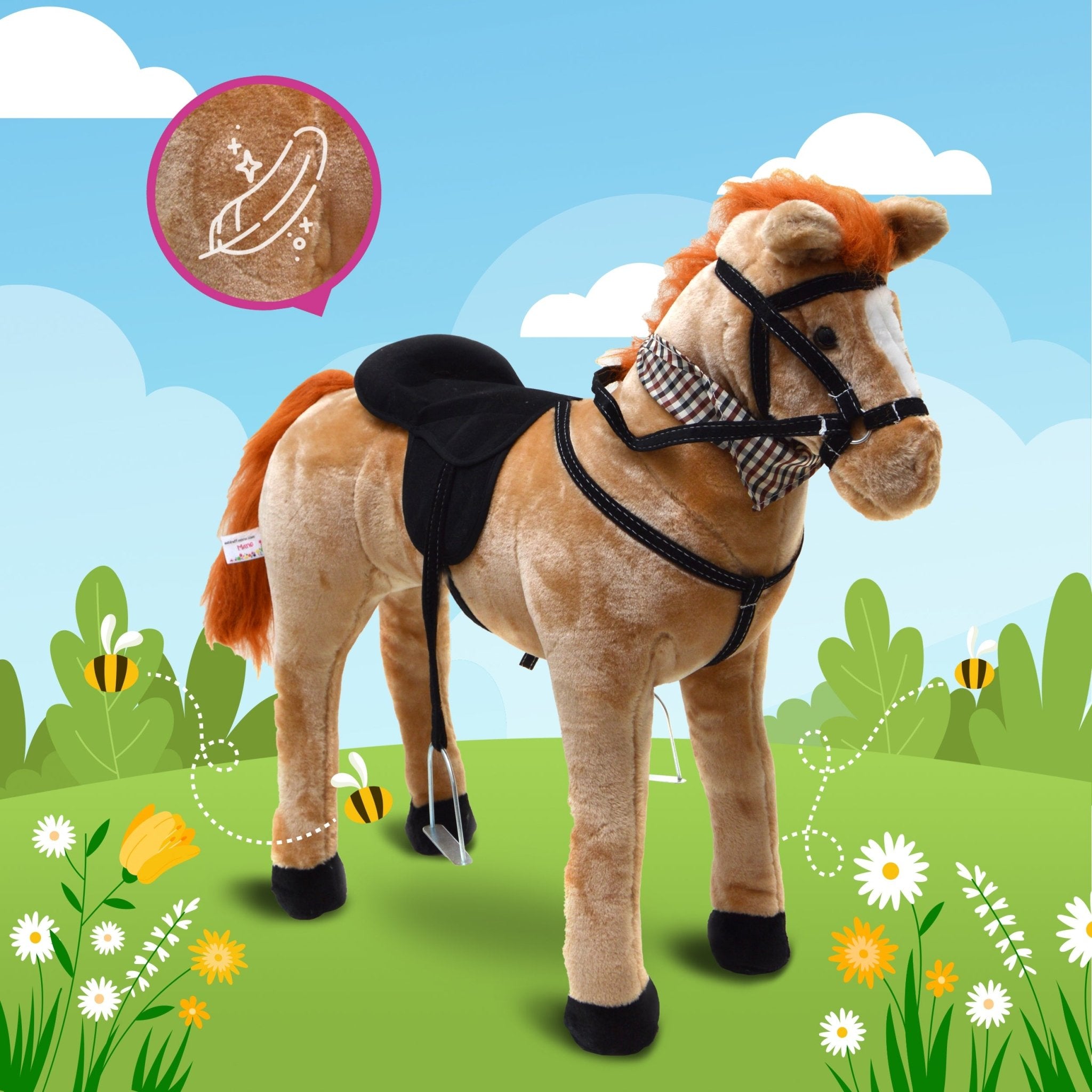 Spielpferd zum Reiten - Stehpferd MARIE 75 cm