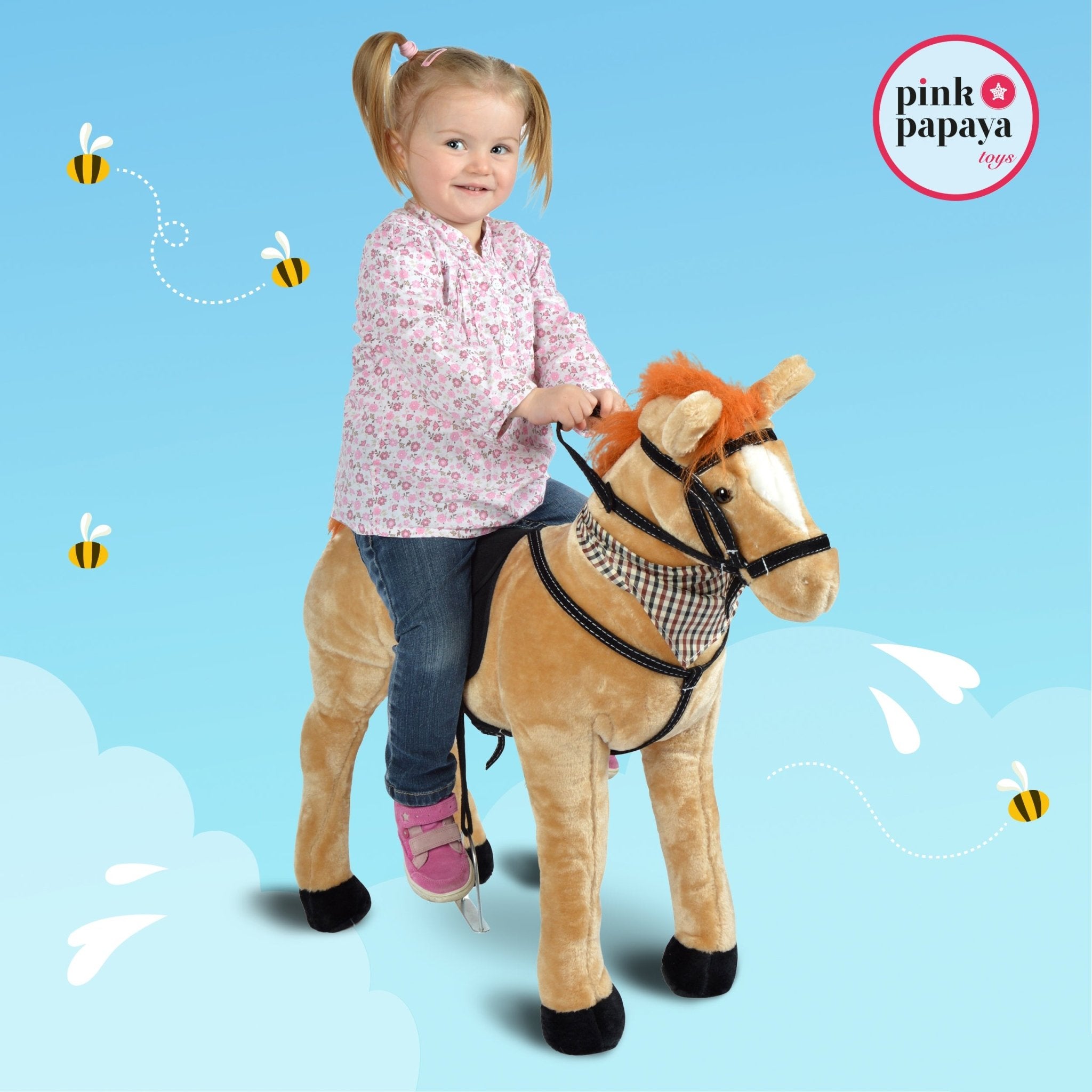 Spielpferd zum Reiten - Stehpferd MARIE 75 cm