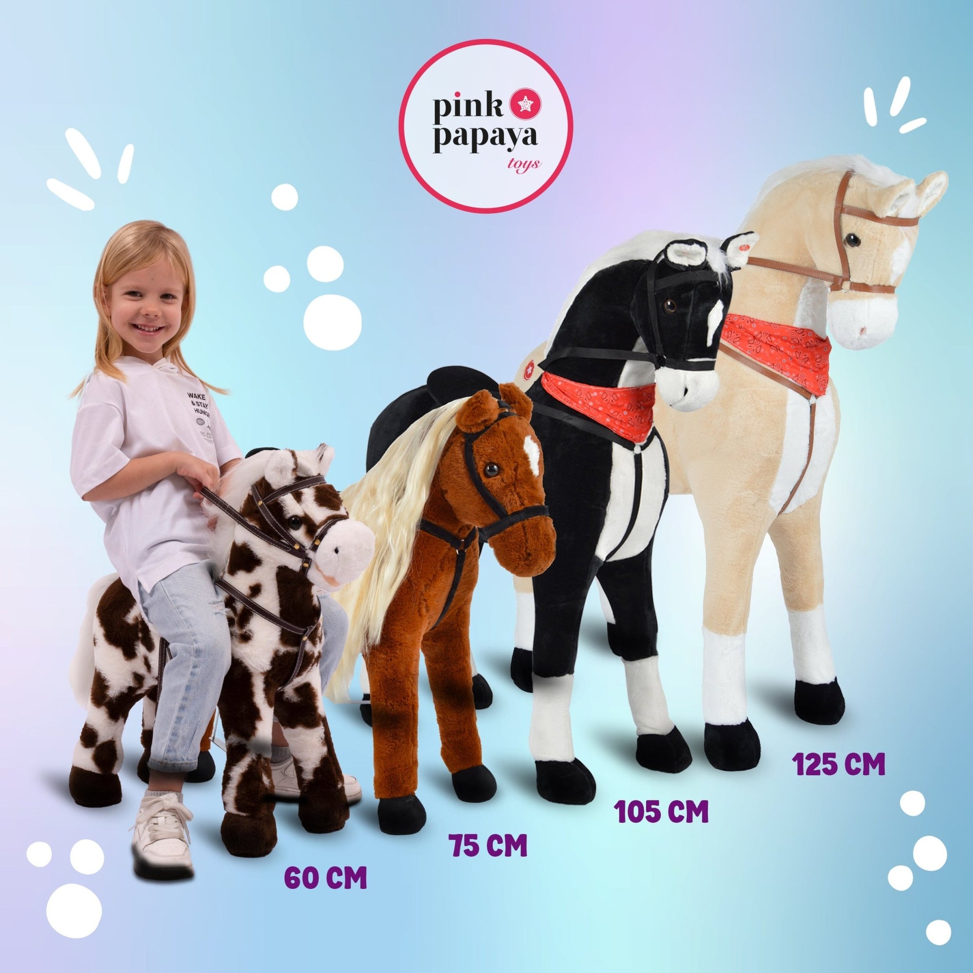 spielzeug pony zum reiten Spielpferd zum Reiten - XXL Stehpferd ELSA - 105 cm - mit Sounds