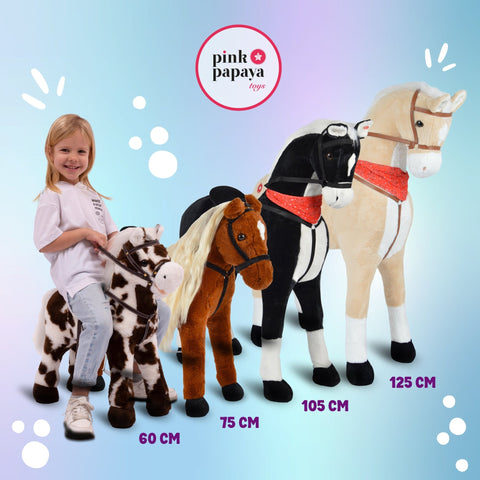 Spielpferd zum Reiten - XXL Stehpferd MAX 105 cm - Pink Papaya Toys